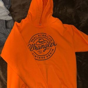 Wrangler Men's Bright Orange Hoodie